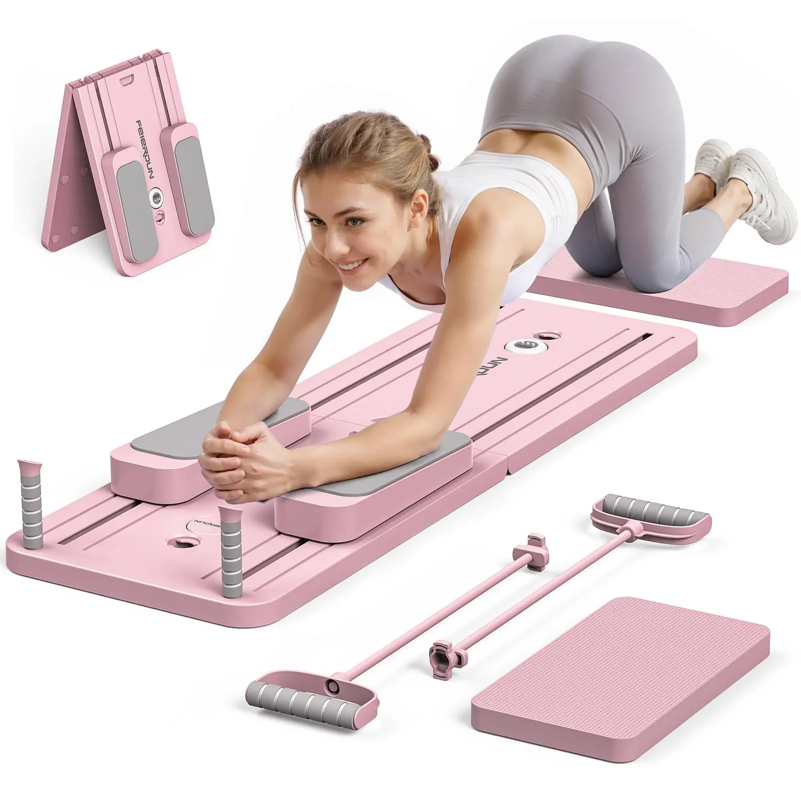 Home Gym Workout Equipment - Tabla de Pilates Plegable Multifuncional, Entrenador