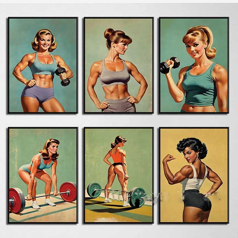 Home Gym On Wall - Póster e lienzo impreso, pintura para