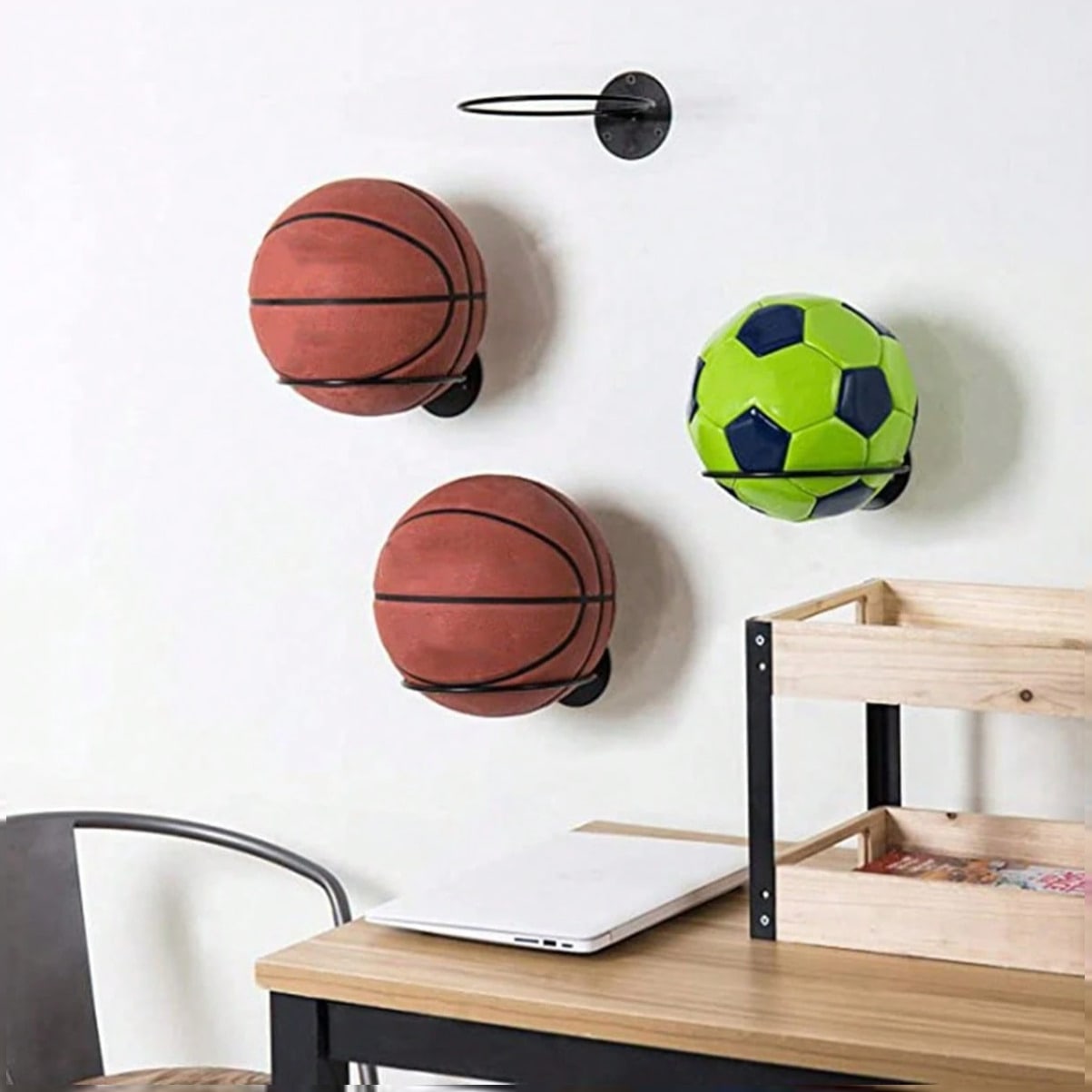 Home Gym On Wall - Soporte de exhibición de baloncesto montado