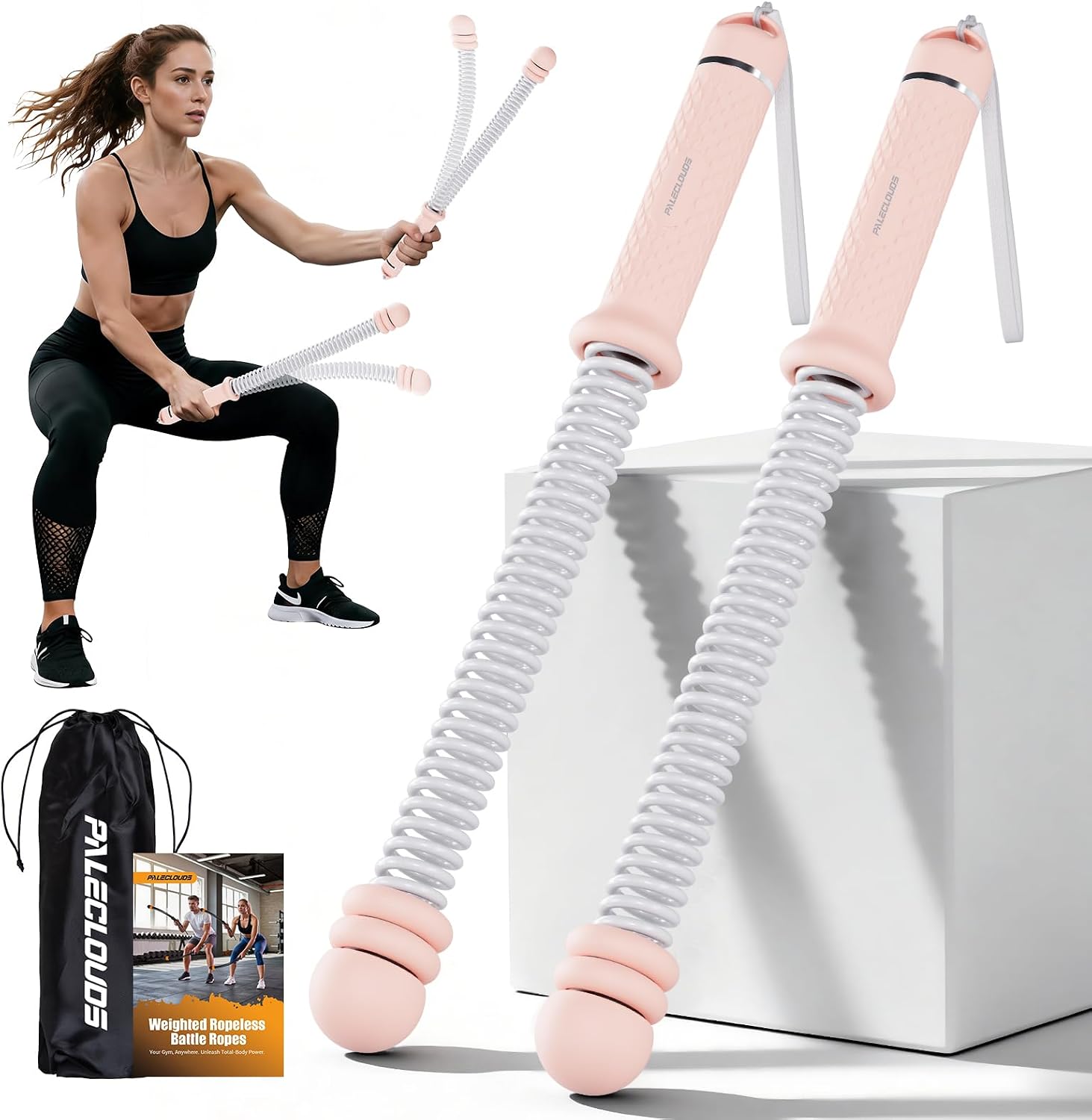 Home Gym Workout Equipment - Cuerdas de Batalla Portátiles sin Cuerda,