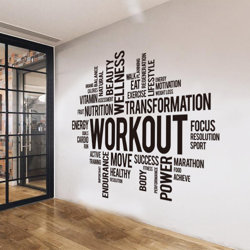 Home Gym On Wall - Adhesivo de pared de nube de