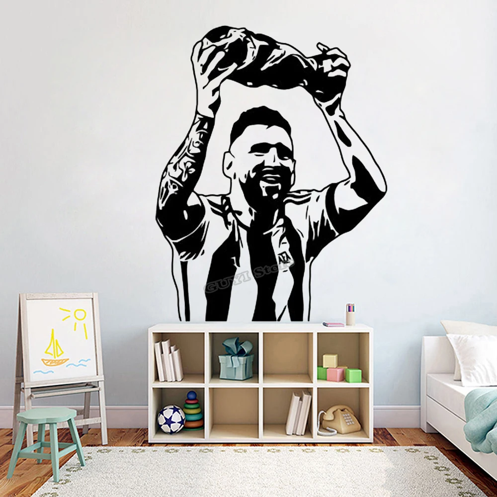 Home Gym On Wall - Pegatina de pared Messi, calcomanía de