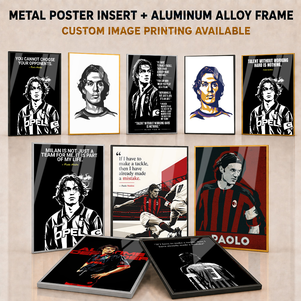 Home Gym Yes Or No - Impresión metálica enmarcada de Paolo Maldini,