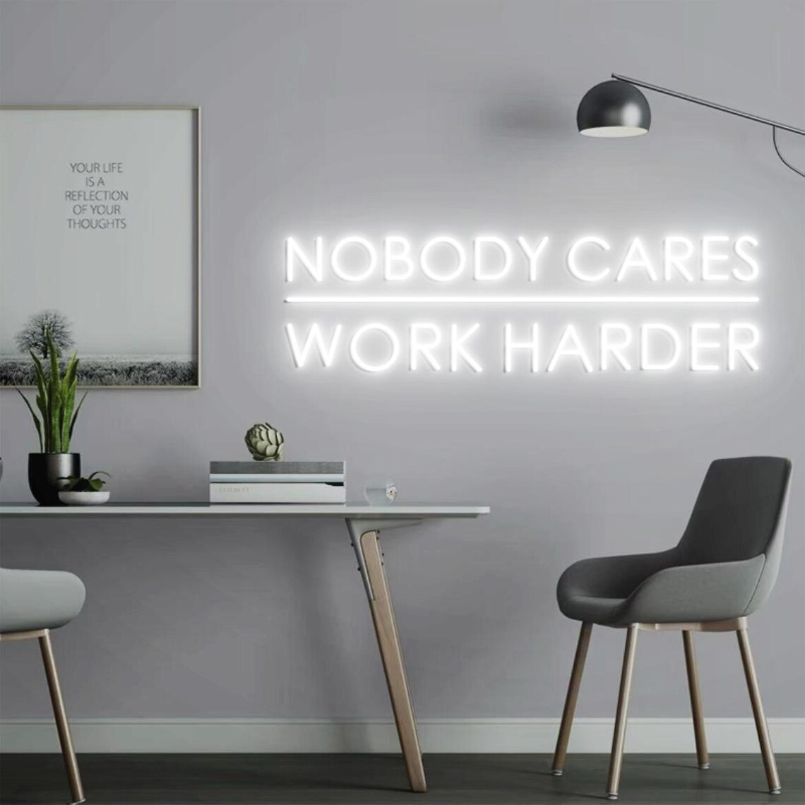 Letrero de Neón 'Nobody Cares  - Home Gym Outdoor Ideas reseña y precio