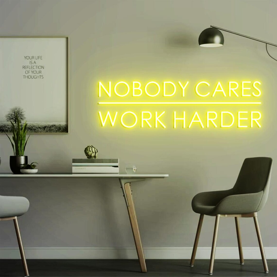 Letrero de Neón 'Nobody Cares  - Home Gym Outdoor Ideas reseña y precio