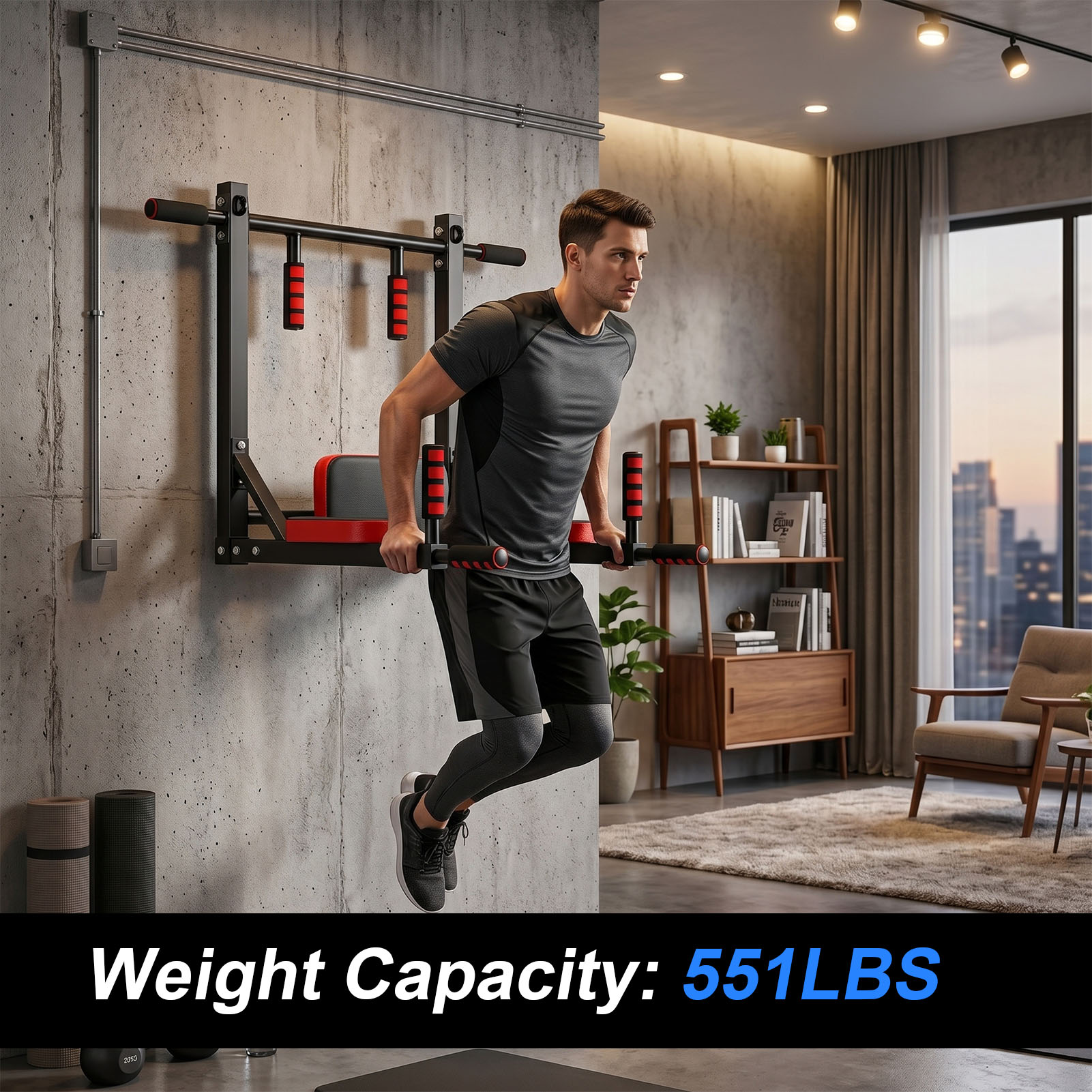 Barra de dominadas de pared, e - Home Gym On Wall reseña y precio