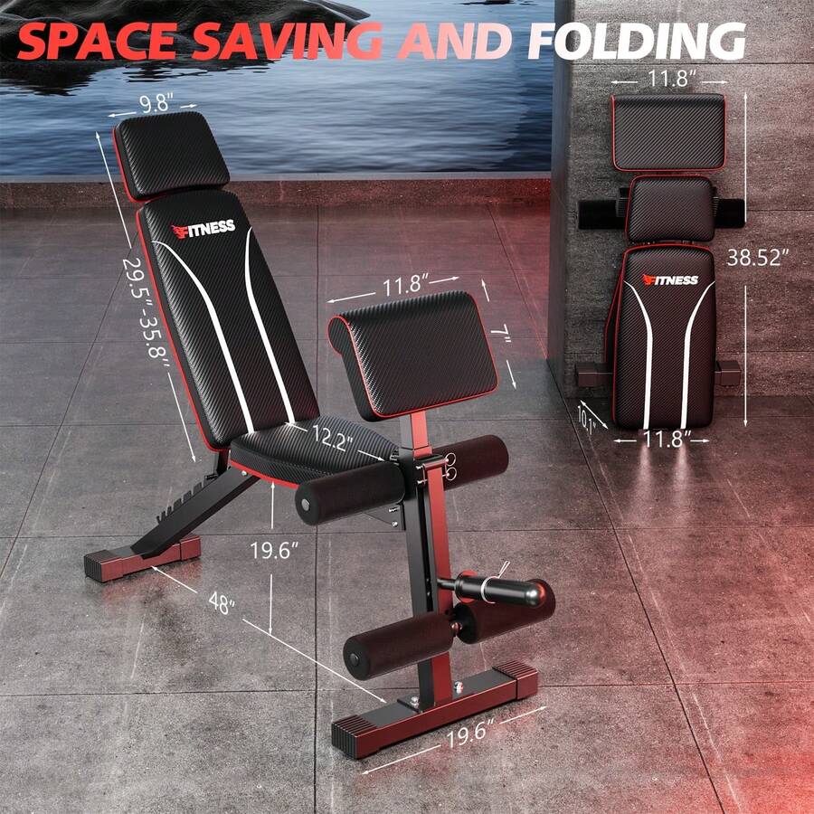 Banco de pesas ajustable en 7  - Home Gym Full Setup reseña y precio